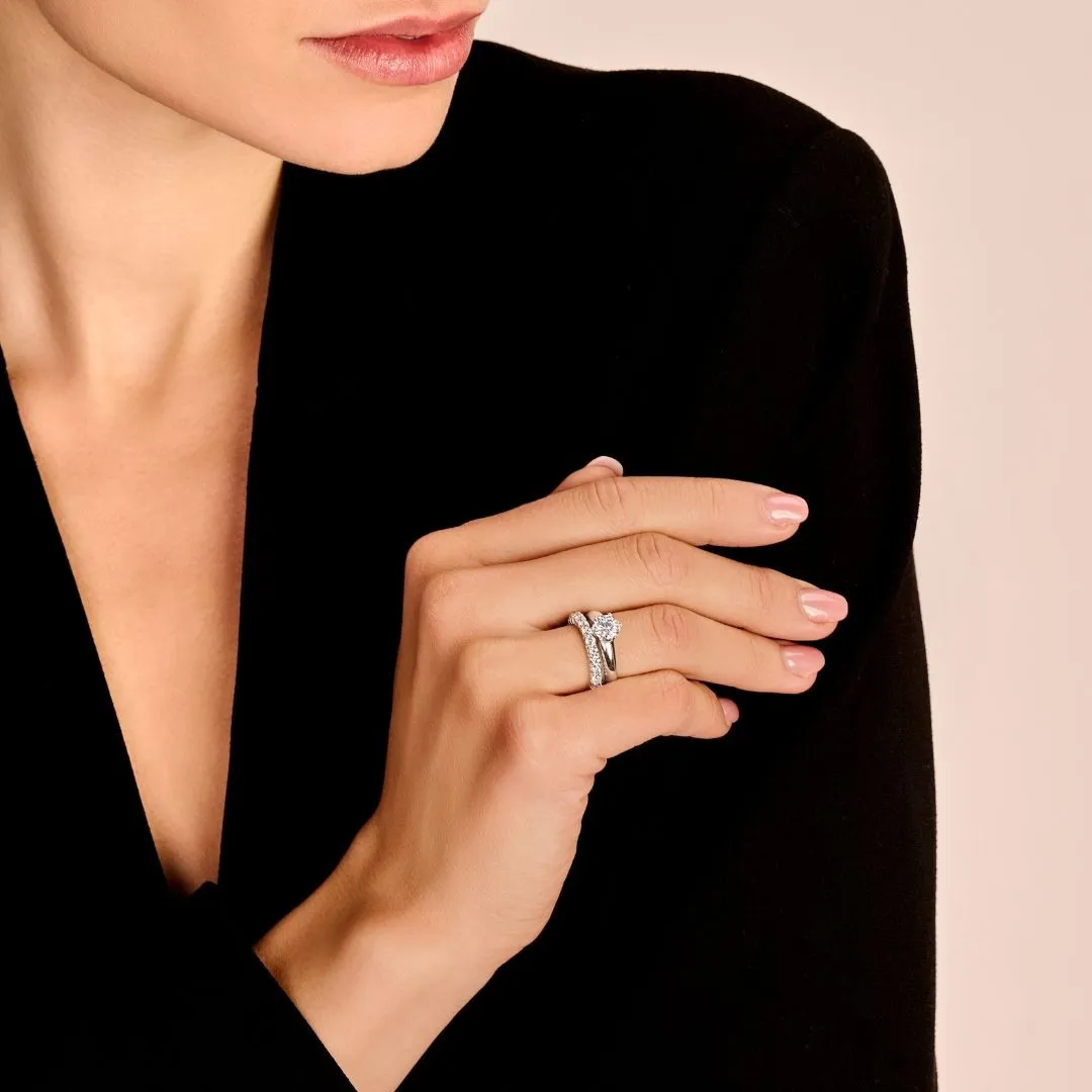0.30 quilates anillo solitario diamante con 6 grapas en oro rojo 