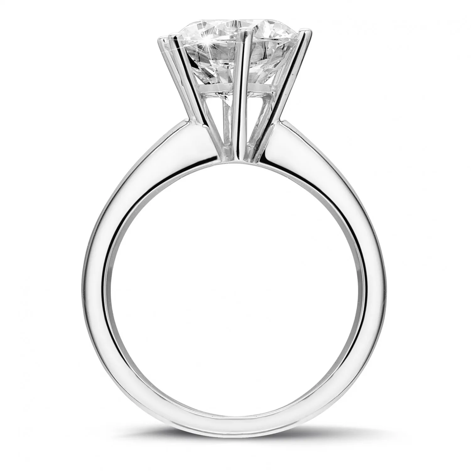3.00 quilates anillo solitario diamante con 6 grapas en platino 
