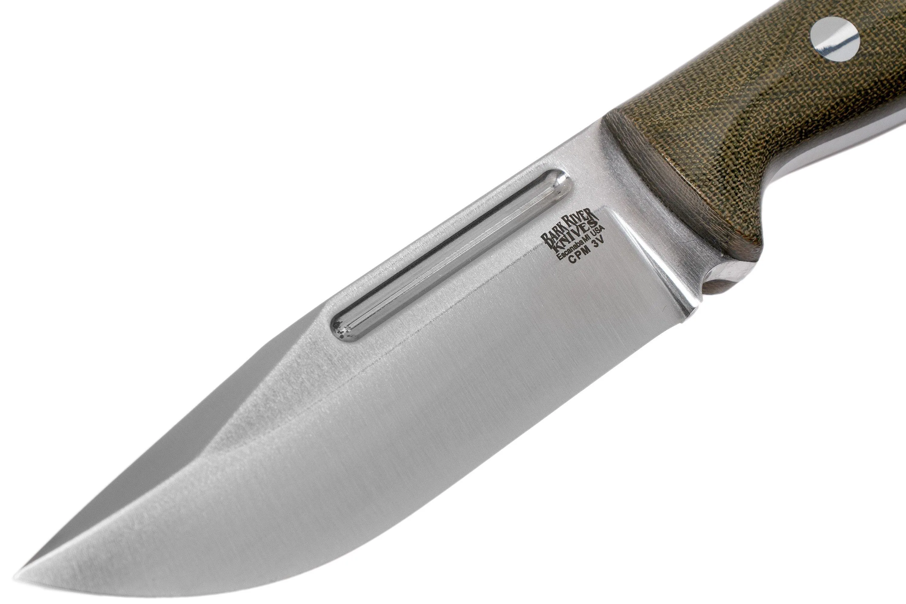Bark River Bravo Squad Leader CPM 3V, Green Canvas Micarta