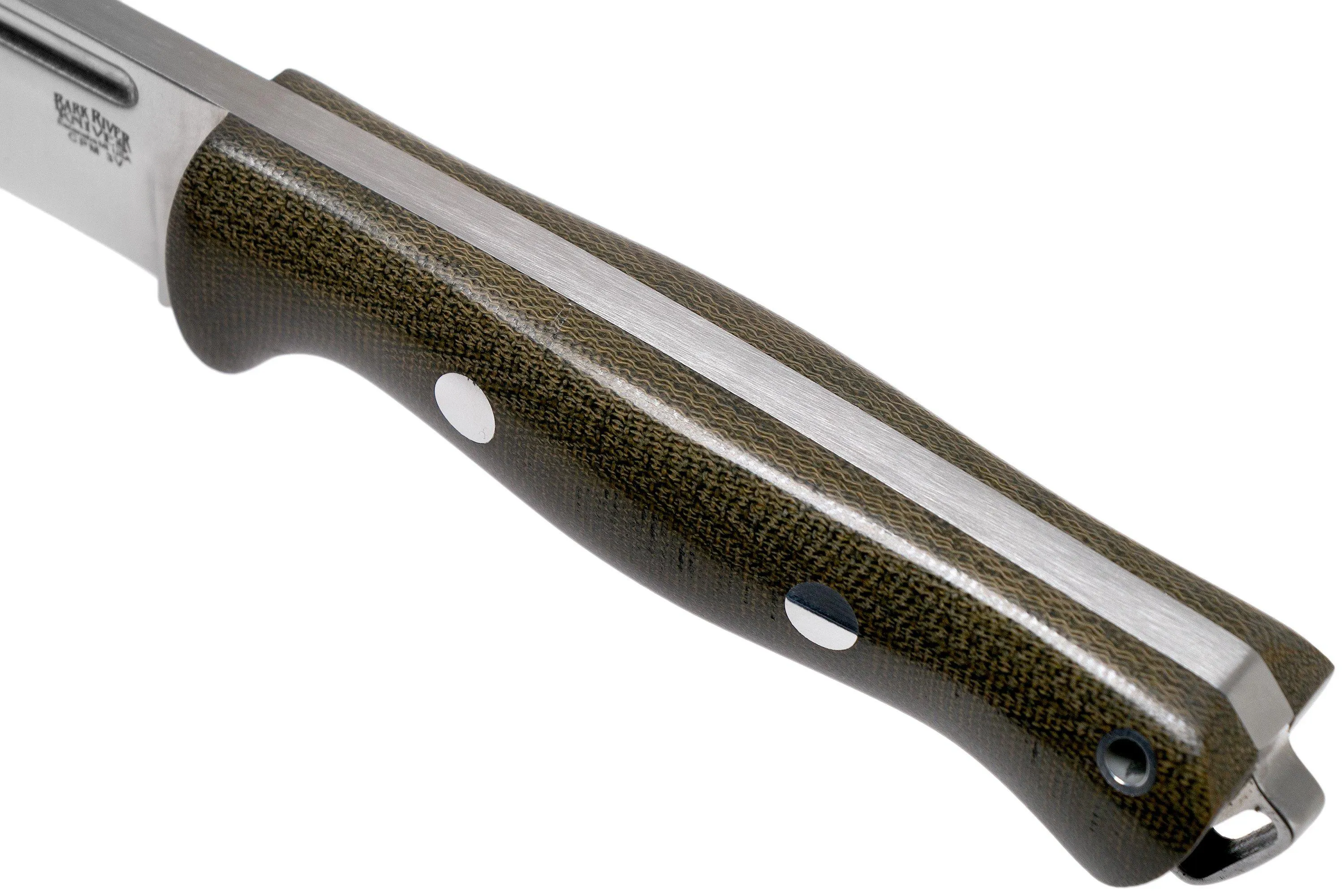 Bark River Bravo Squad Leader CPM 3V, Green Canvas Micarta