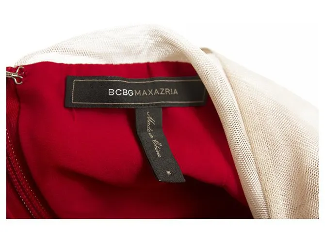 Bcbg Max Azria BCBG MaxAzria Escote con cuentas con volantes rojo Longitud mini Vestido talla S Roja 