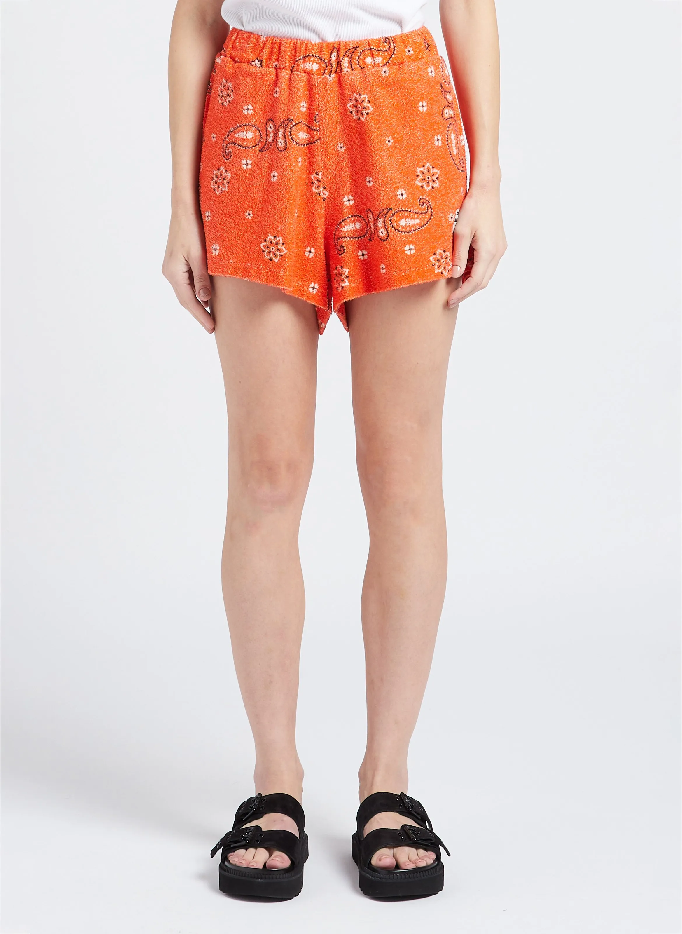 BELLEROSE MIKEY  SHORT ESTAMPADA EFECTO RIZO DE ALGODóN ORGáNICO EN AZUL