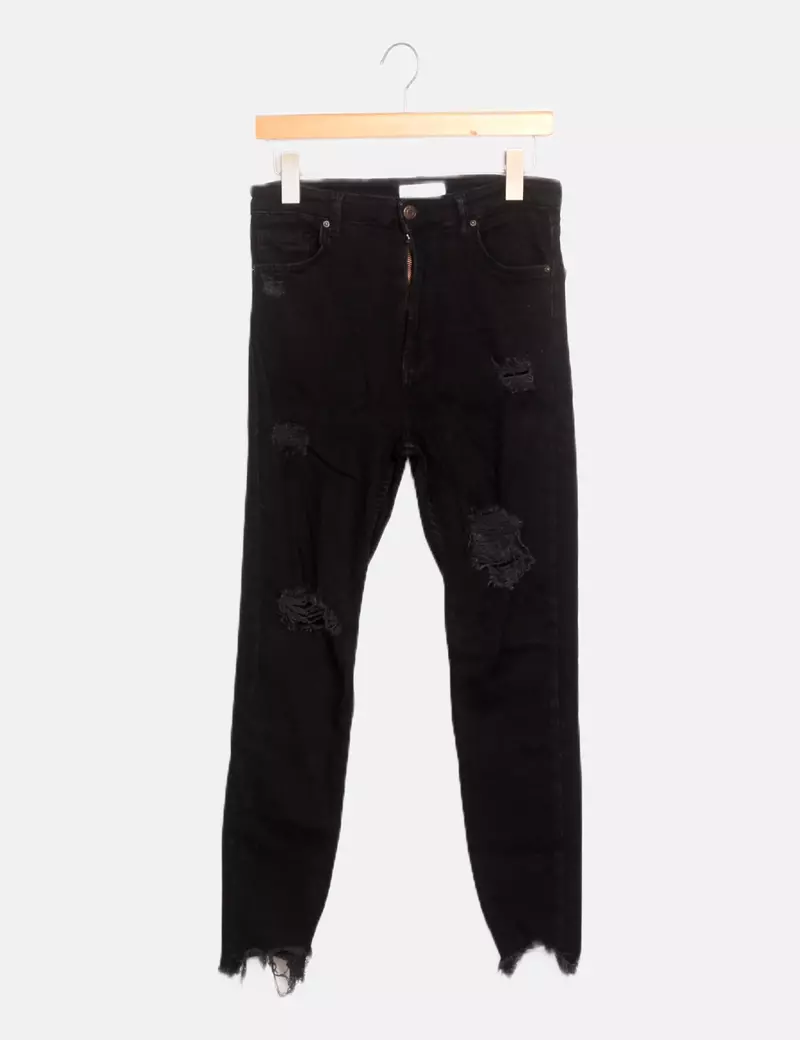 Bershka Pantalón negro elástico