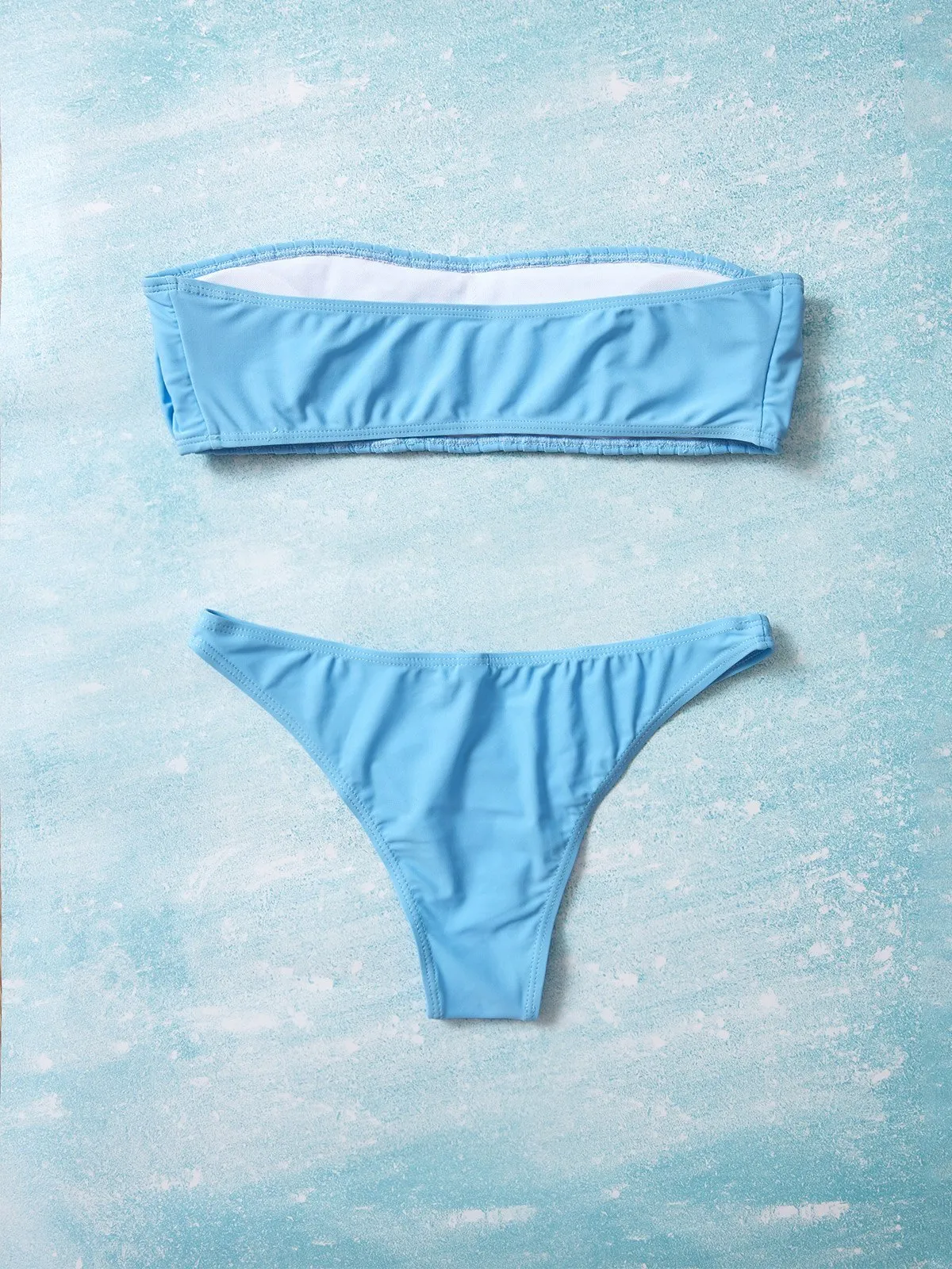 Bikini bandeau fruncido