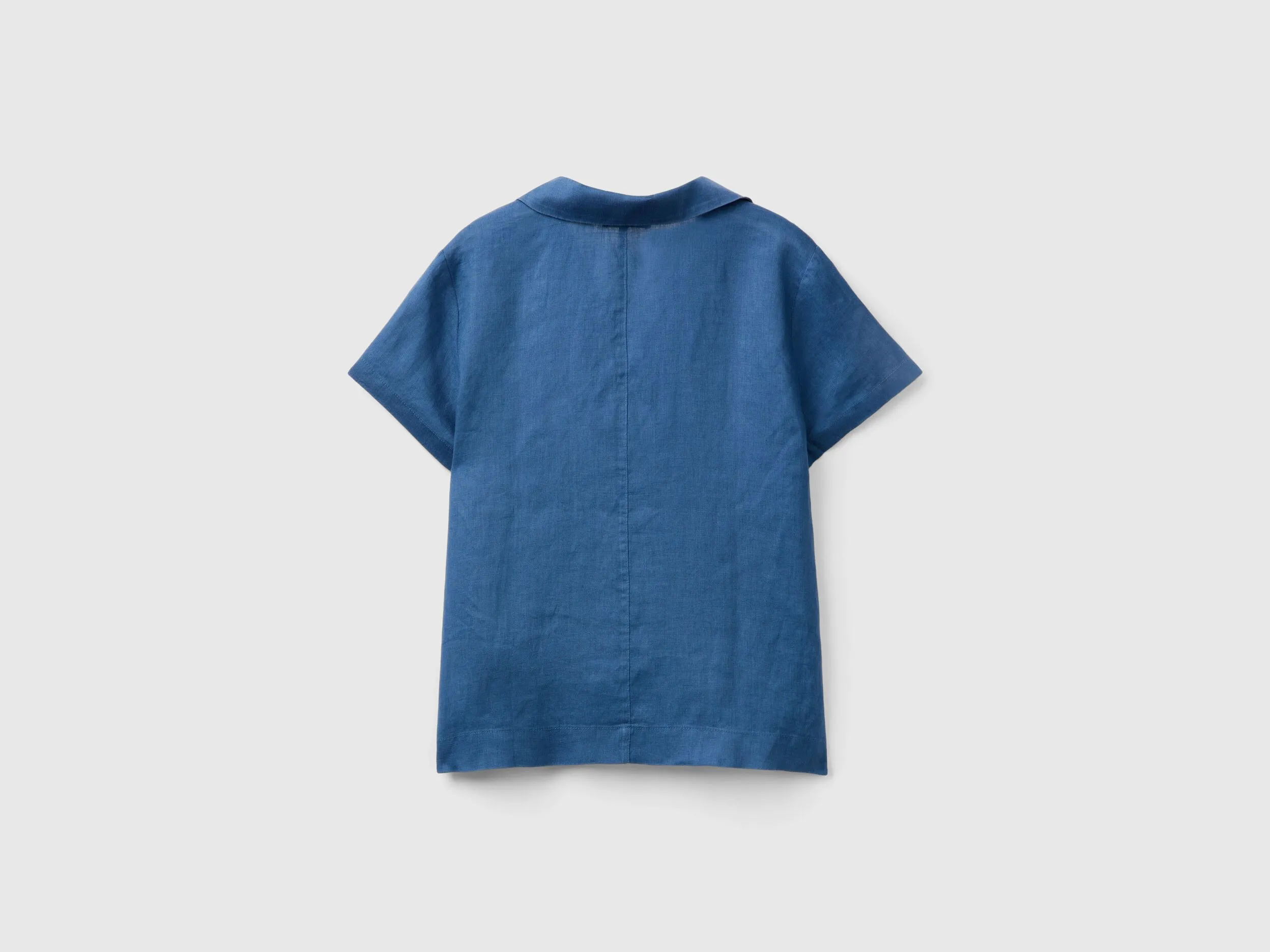 Blusa de 100 % lino de estilo polo