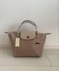 Bolso de Mano Longchamp Le Pliage S Rosa Beige W13 pulgadas Plegable Outlet Sin Usar