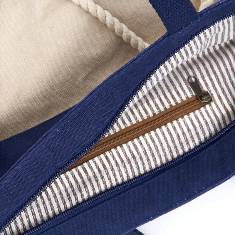 Bolso marinero azul marino y cuerda