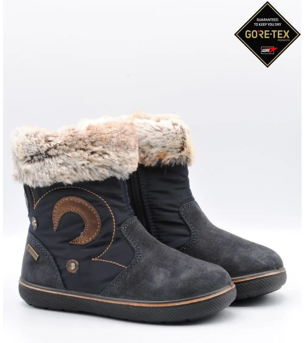 BOTAS NIÑA PRIMIGI GORETEX AZUL CON PELO