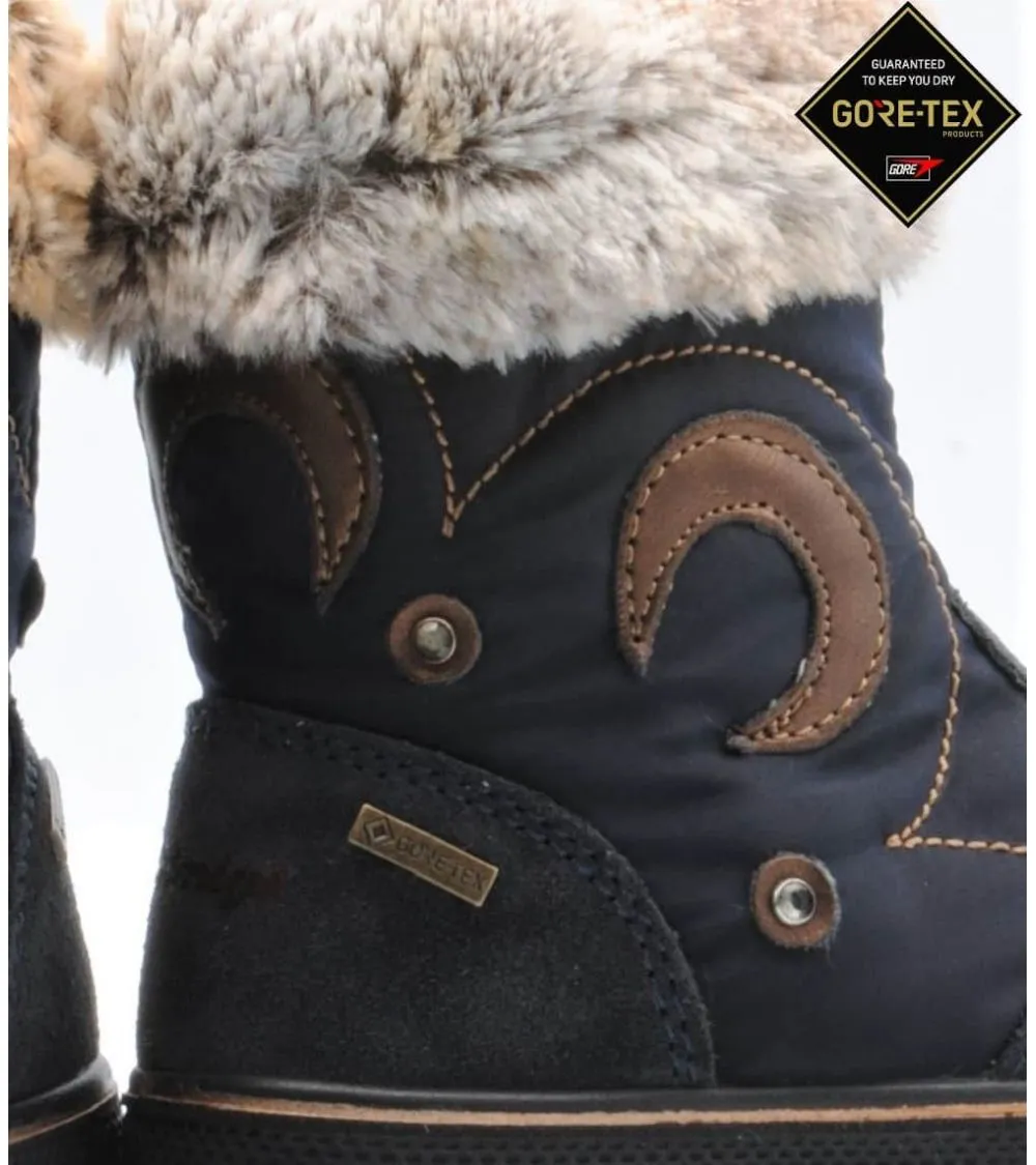 BOTAS NIÑA PRIMIGI GORETEX AZUL CON PELO