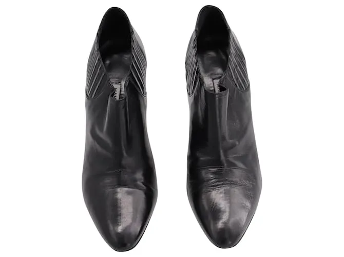 Botín Manolo Blahnik Livrea Gore de Cuero Negro 