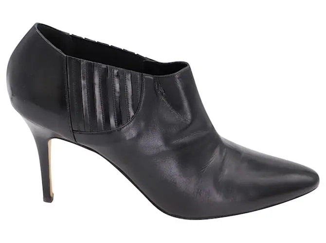 Botín Manolo Blahnik Livrea Gore de Cuero Negro 