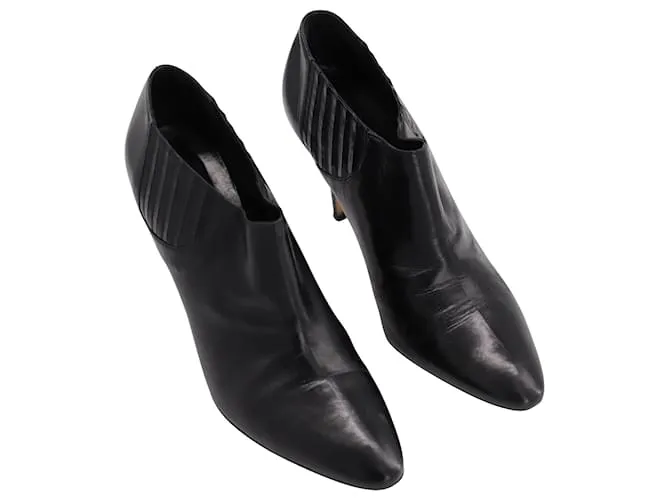 Botín Manolo Blahnik Livrea Gore de Cuero Negro 