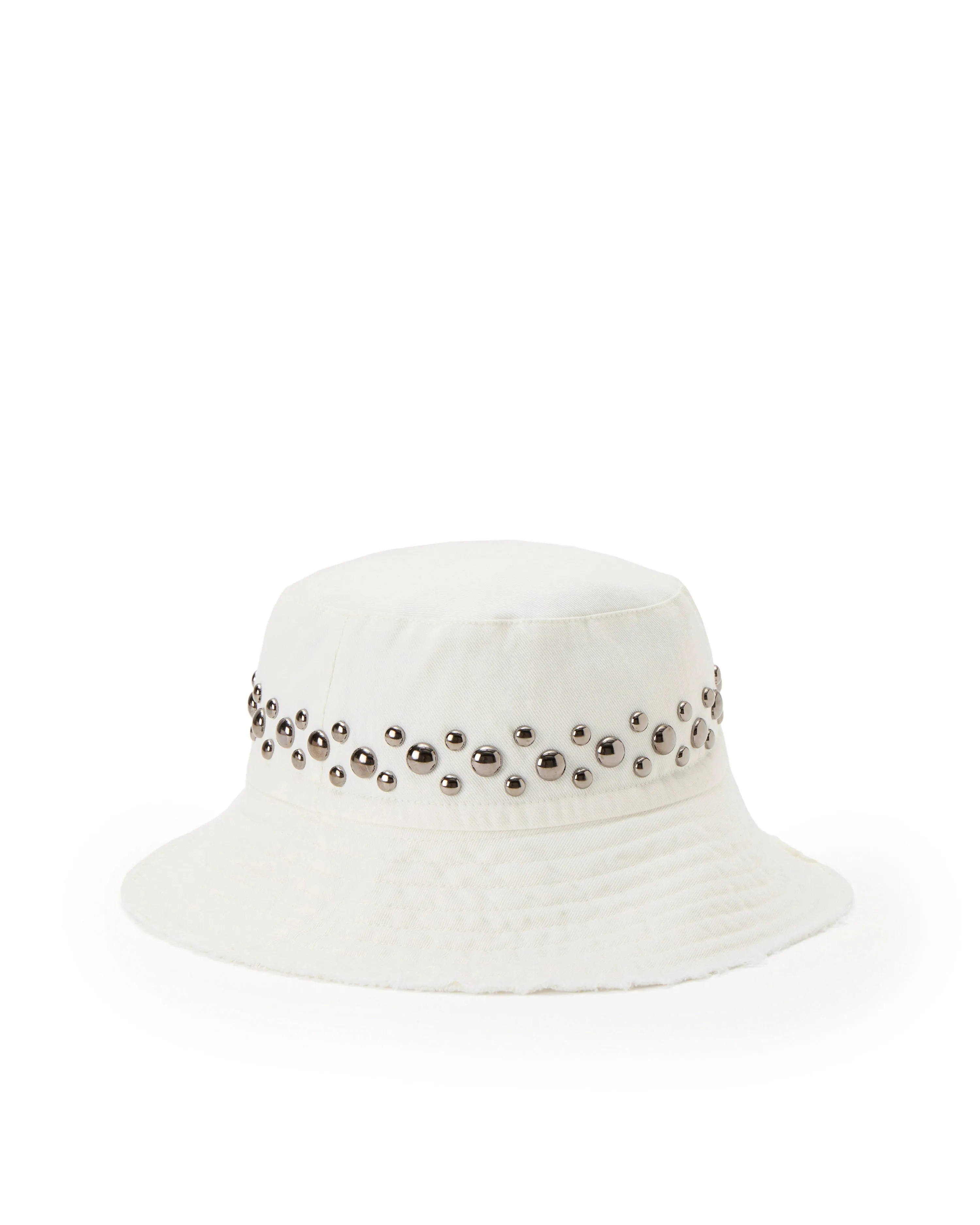 BUCKET DENIM TACHAS BLANCO