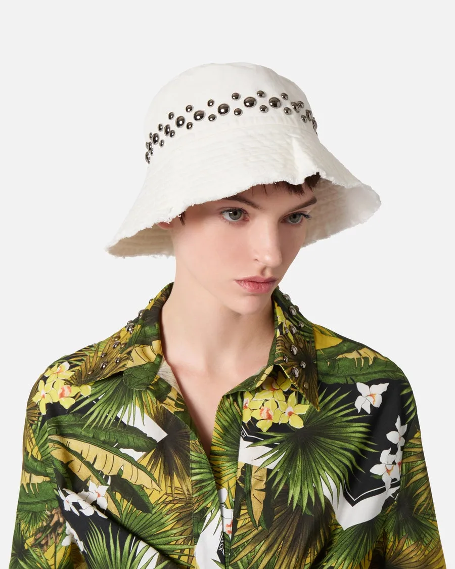BUCKET DENIM TACHAS BLANCO