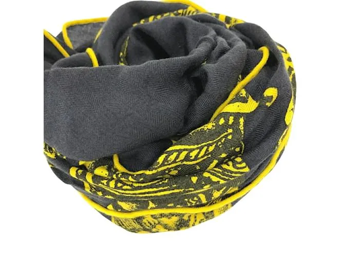 Bufanda Muffler Hermès Losange GM Castaño Amarillo 