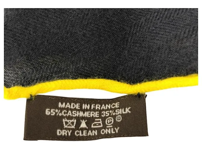 Bufanda Muffler Hermès Losange GM Castaño Amarillo 