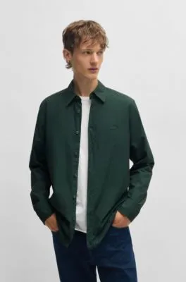 Camisa regular fit de popelín de algodón