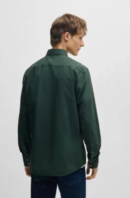 Camisa regular fit de popelín de algodón