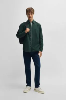 Camisa regular fit de popelín de algodón
