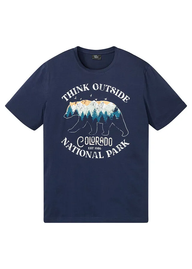 Camiseta Azul marino estampado