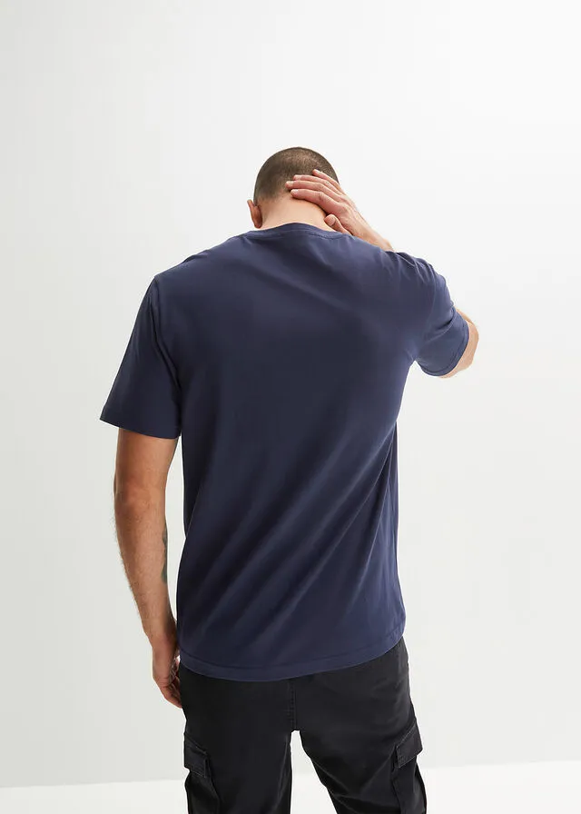 Camiseta Azul marino estampado