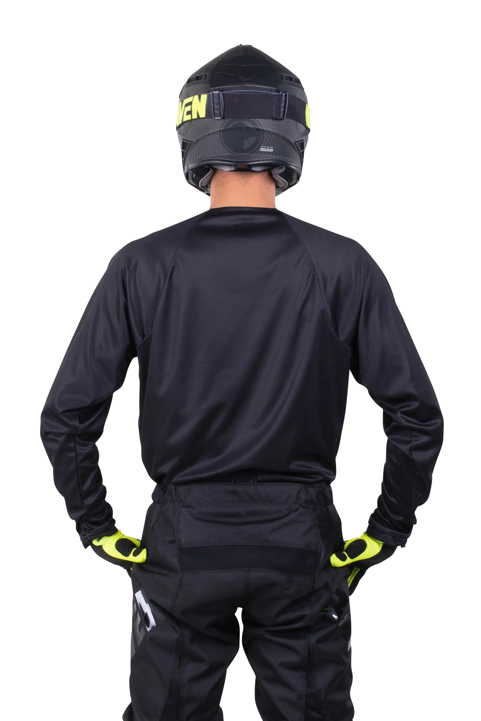 CAMISETA DE CROSS RAVEN RIVAL CHALLENGER NEGROFLUOAMARILLO