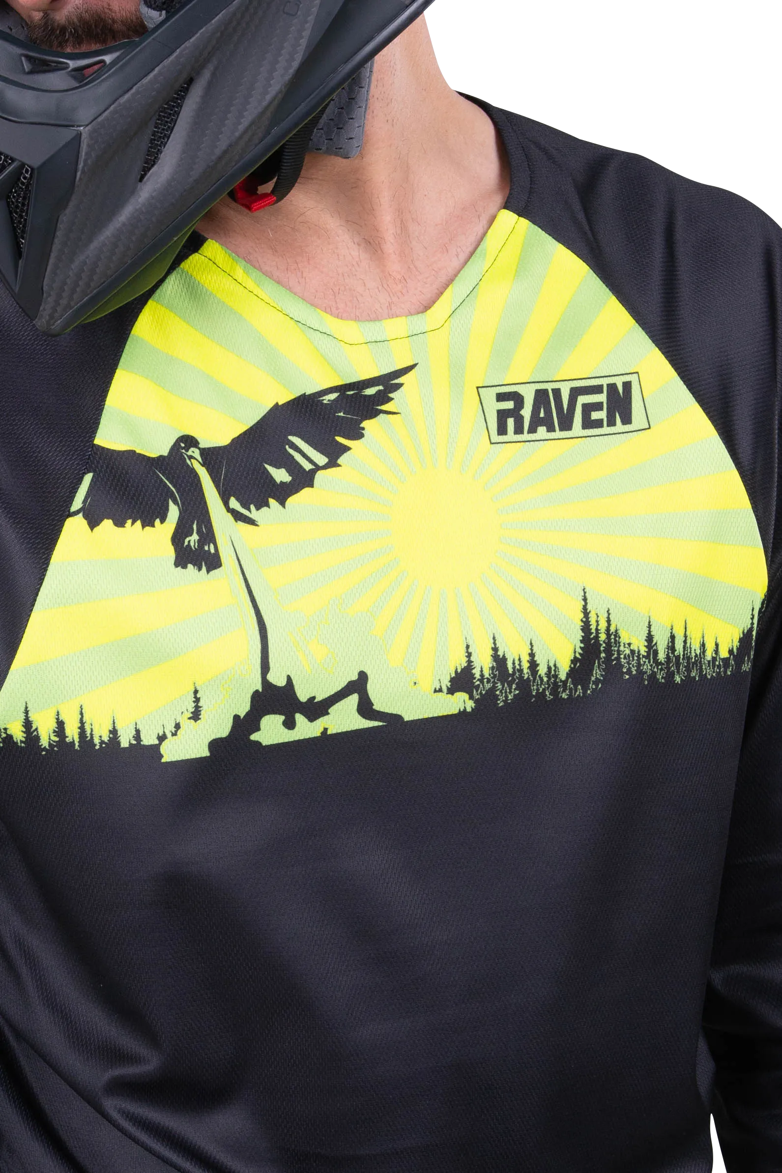 CAMISETA DE CROSS RAVEN RIVAL CHALLENGER NEGROFLUOAMARILLO