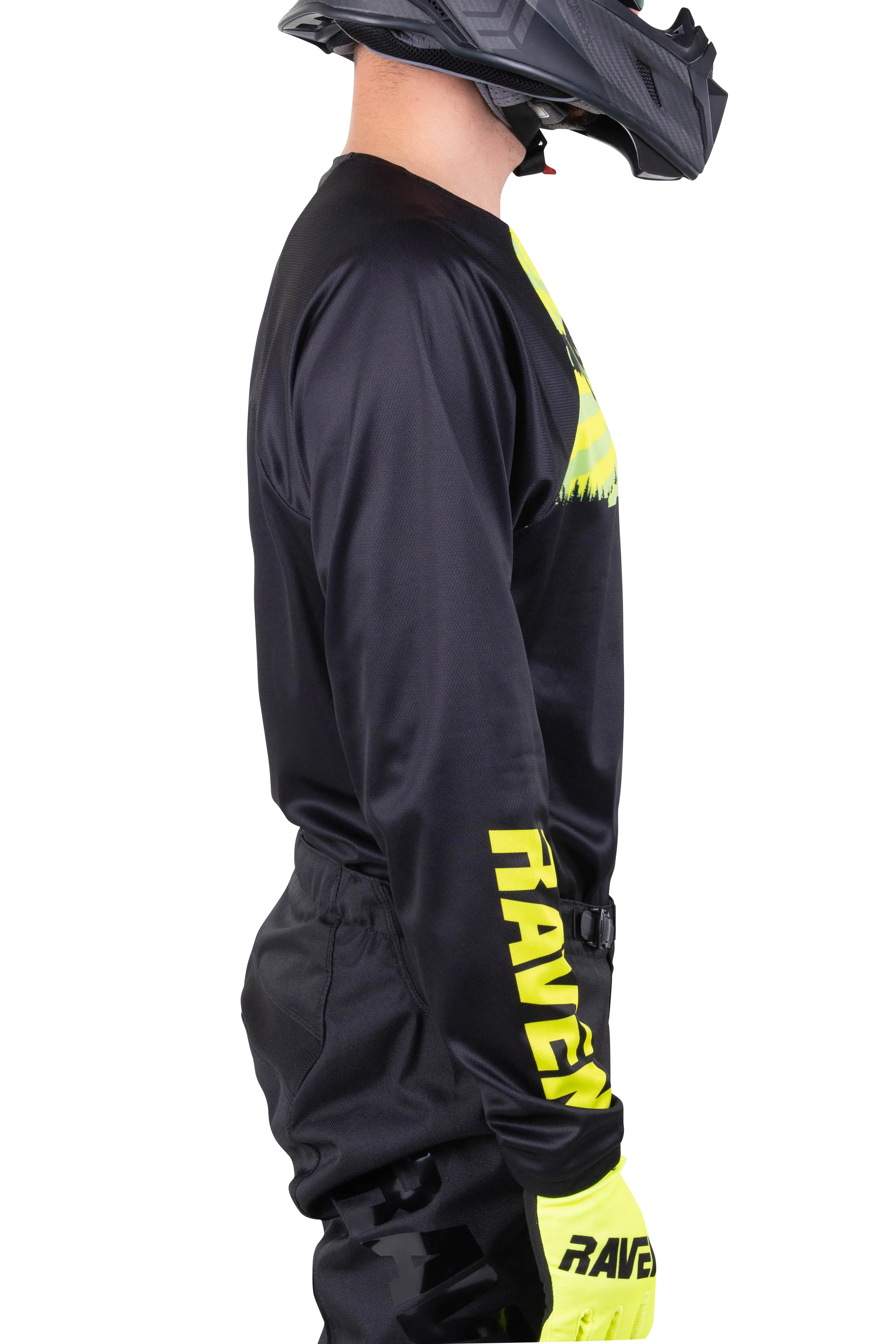 CAMISETA DE CROSS RAVEN RIVAL CHALLENGER NEGROFLUOAMARILLO