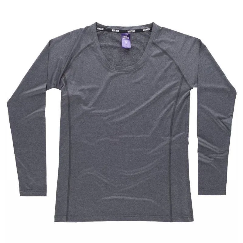 Camiseta manga larga tejido jaspeado para mujer