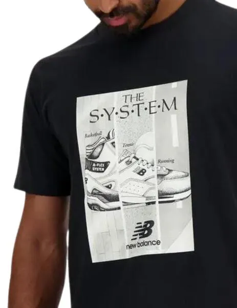 camiseta New Balance ess poster negro de hombre.