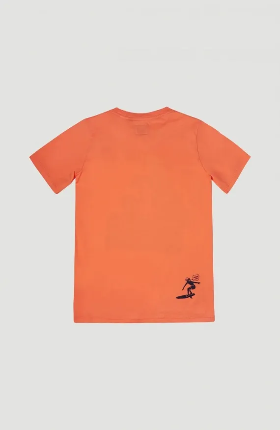 CAMISETA O’NEILL MANGA CORTA NIñO SURFERA PALM SHORTSLEEVE TSHIRT LIVING CORAL REF. 1A2478 NARANJA PALMERA