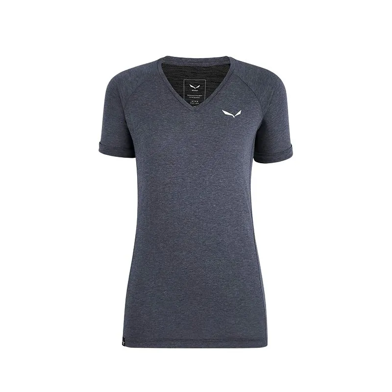 CAMISETA SALEWA PUEZ MEL DRY W VNECK (OMBRE BLUE MELANGE) MUJER