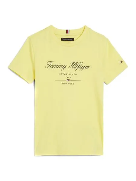 Camiseta Tommy Hilfiger Script Amarillo Para Niño