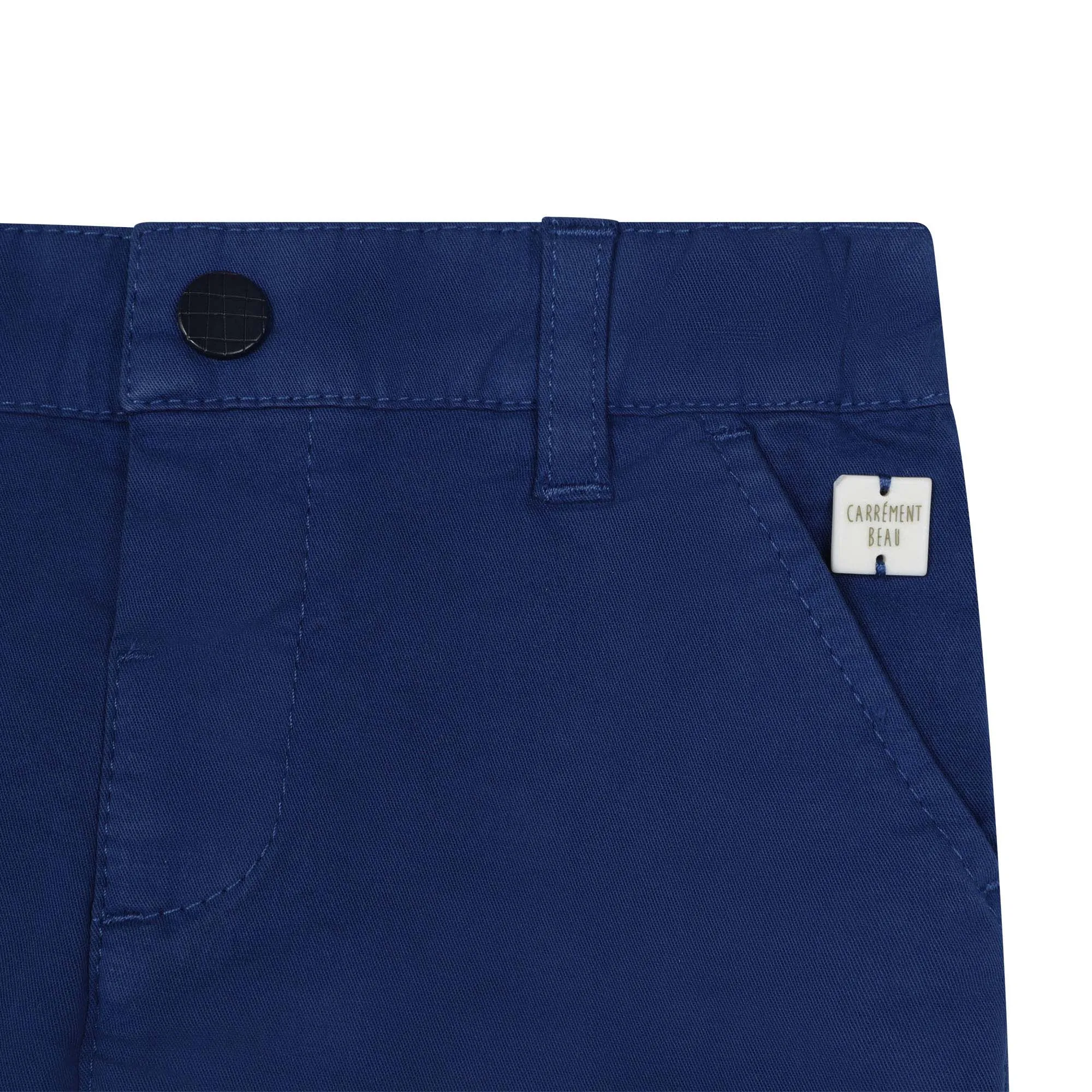 CARREMENT BEAU Pantalón liso sarga de algodón