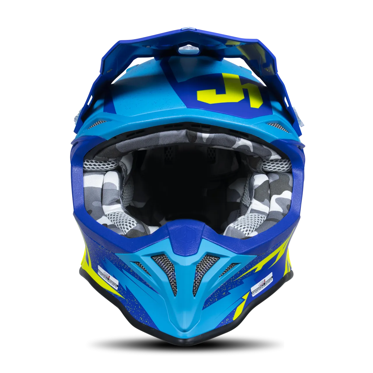 CASCO DE CROSS JUST1 J39 POSEIDON AZULAMARILLO FLUO