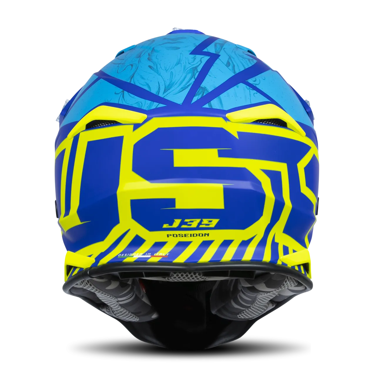 CASCO DE CROSS JUST1 J39 POSEIDON AZULAMARILLO FLUO