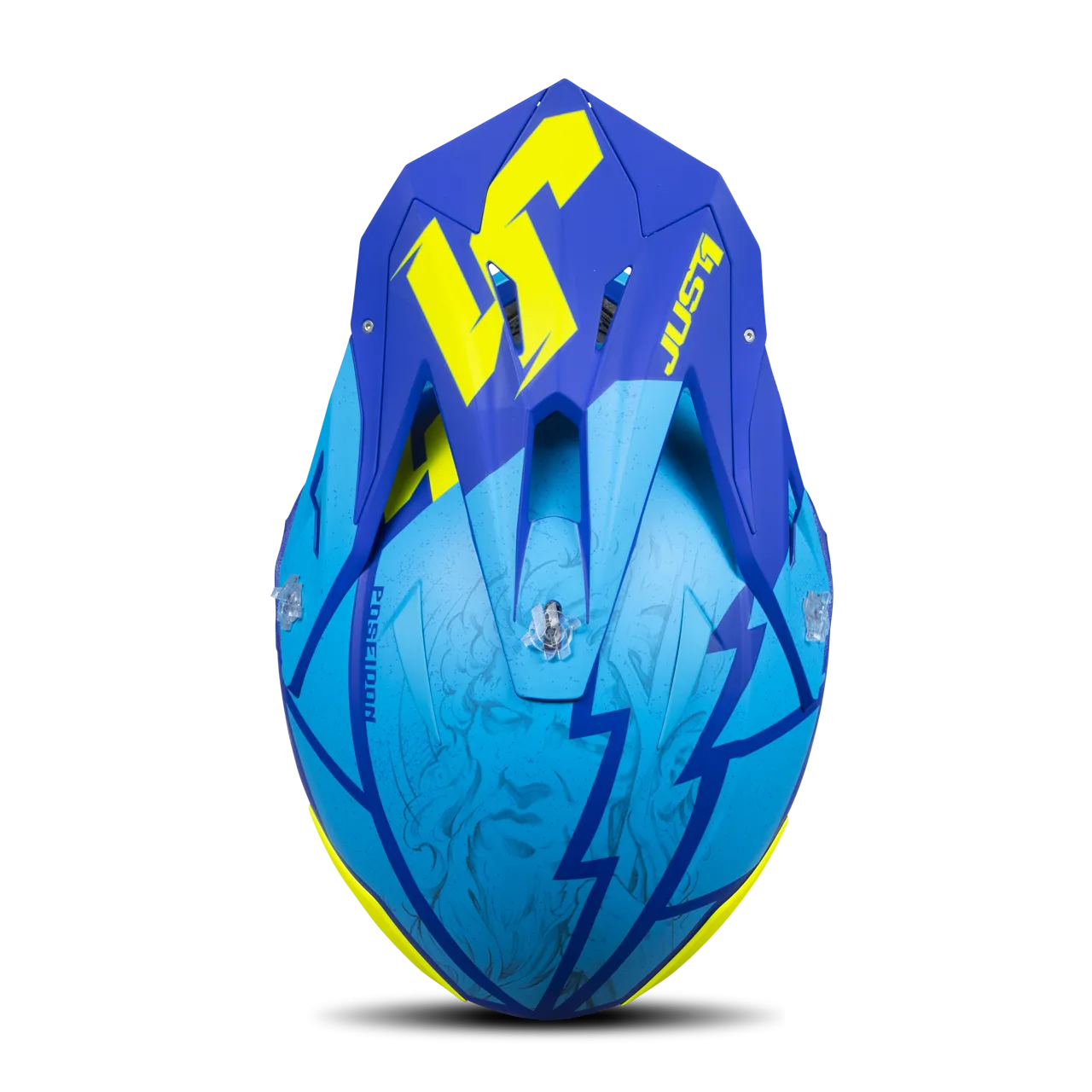 CASCO DE CROSS JUST1 J39 POSEIDON AZULAMARILLO FLUO