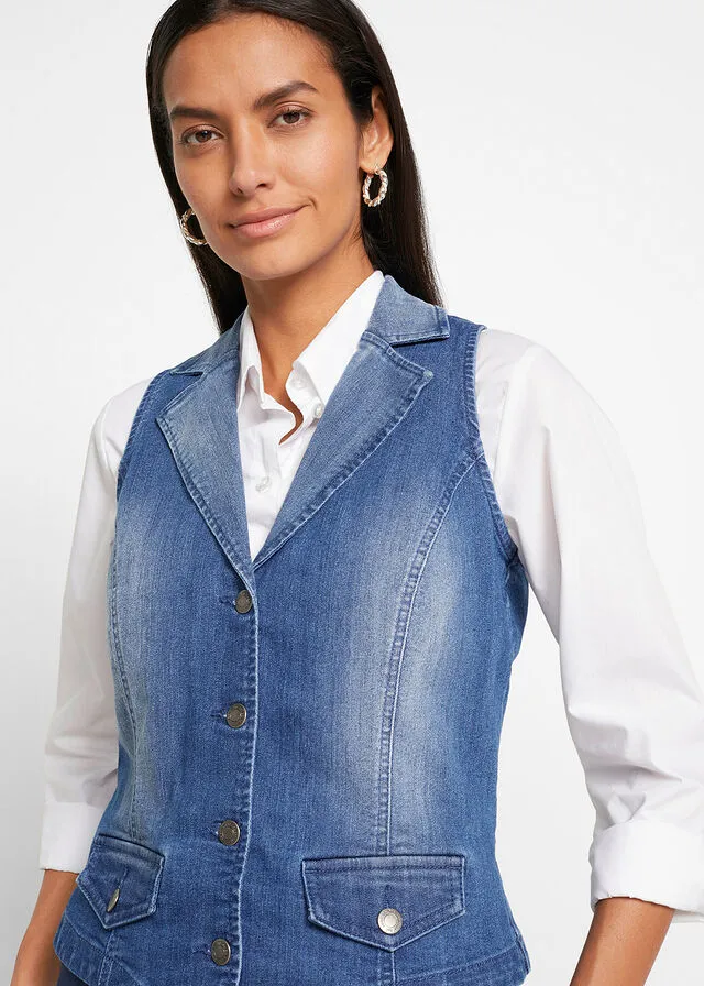 Chaleco vaquero elástico Azul vaquero