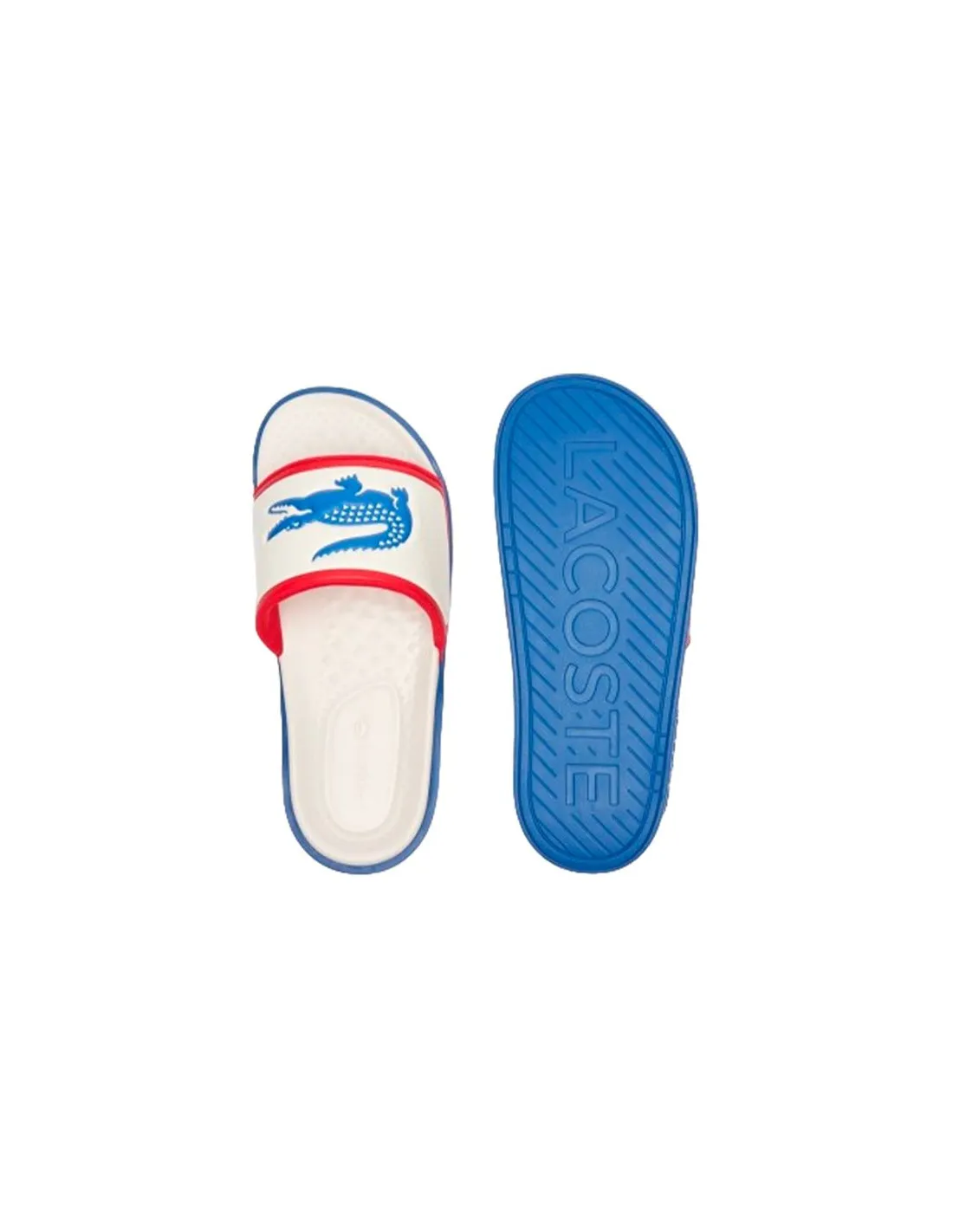 Chanclas Lacoste Slides & Sandals Hombre Blanco Azul