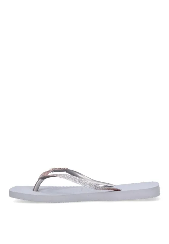Chanclas sandalias playa HAVAIANAS square glitter gris