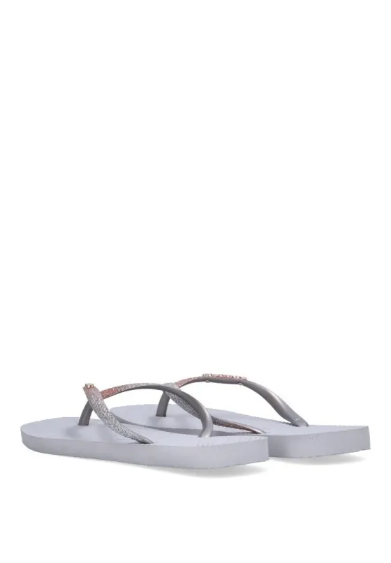 Chanclas sandalias playa HAVAIANAS square glitter gris