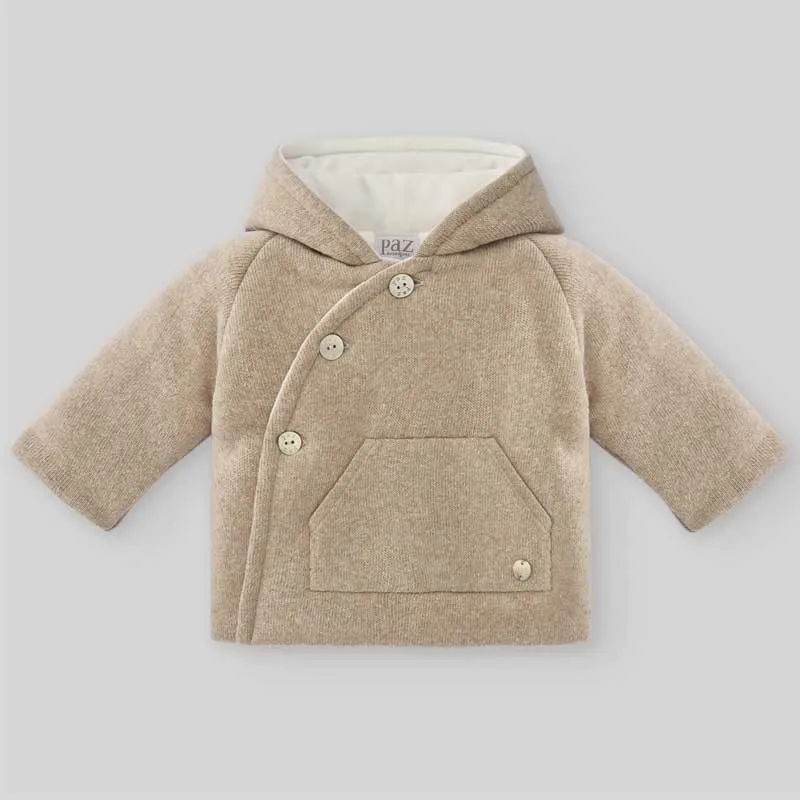 Chaquetón bebé color avena de Paz Rodriguez