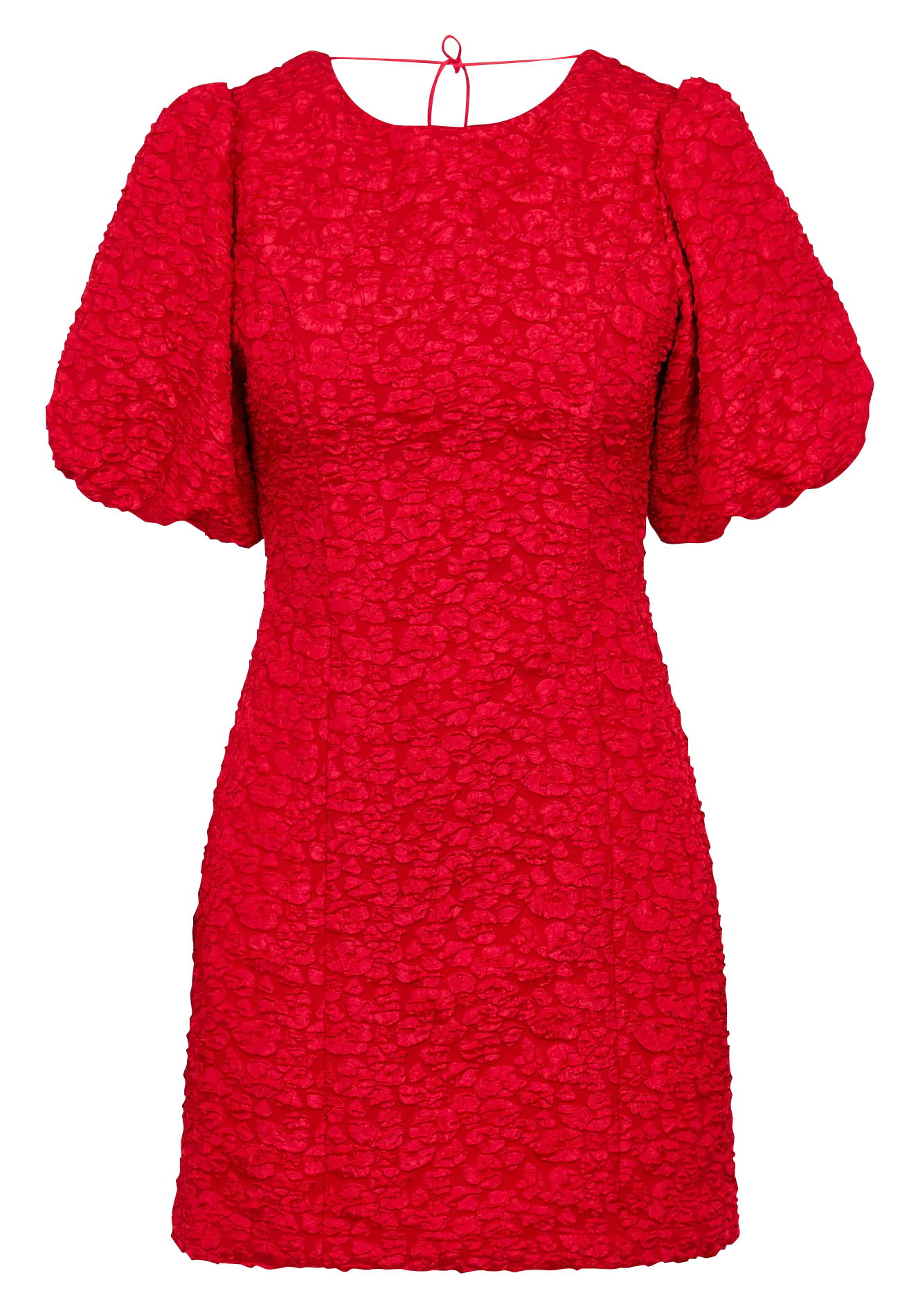CLODIE  VESTIDO CORTO CUELLO REDONDO CON ESTAMPADO FLORAL EN ROJO