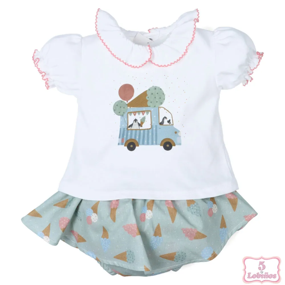 CONJUNTO BEBÉ NIÑA HELADOS Popys