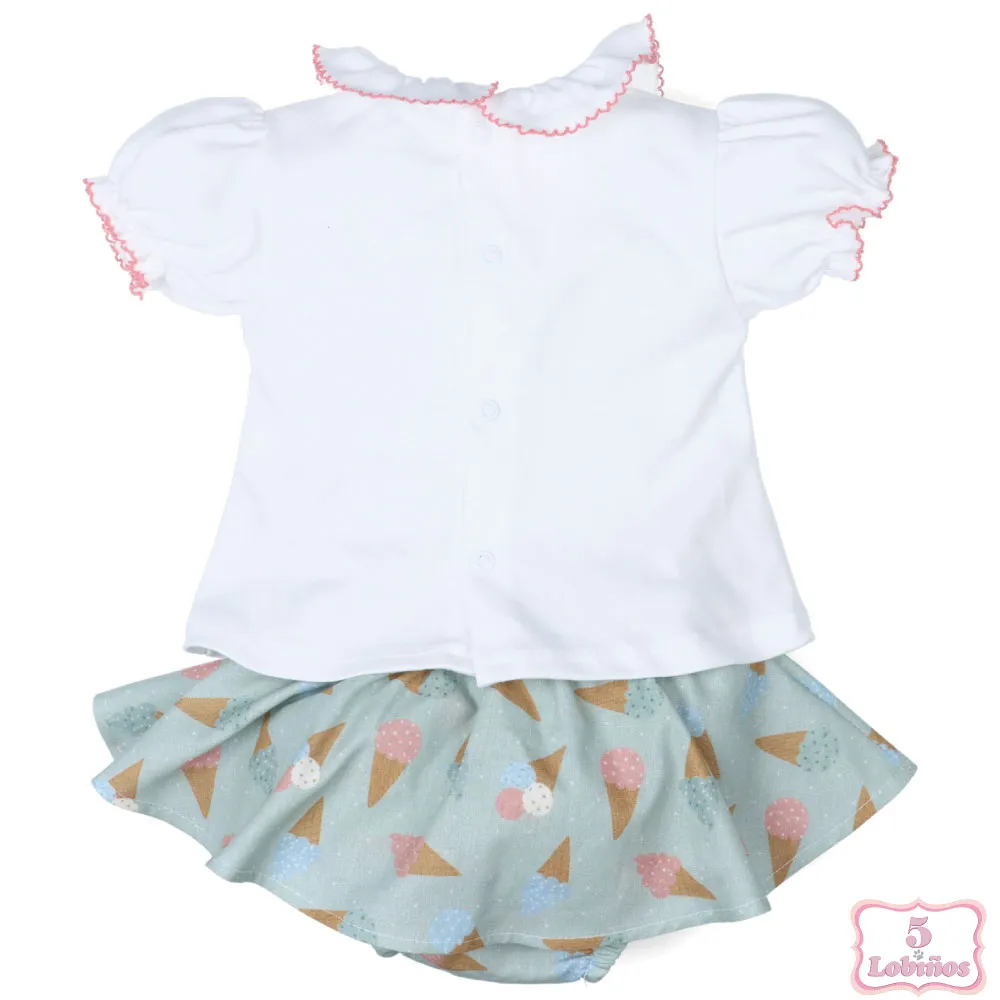 CONJUNTO BEBÉ NIÑA HELADOS Popys