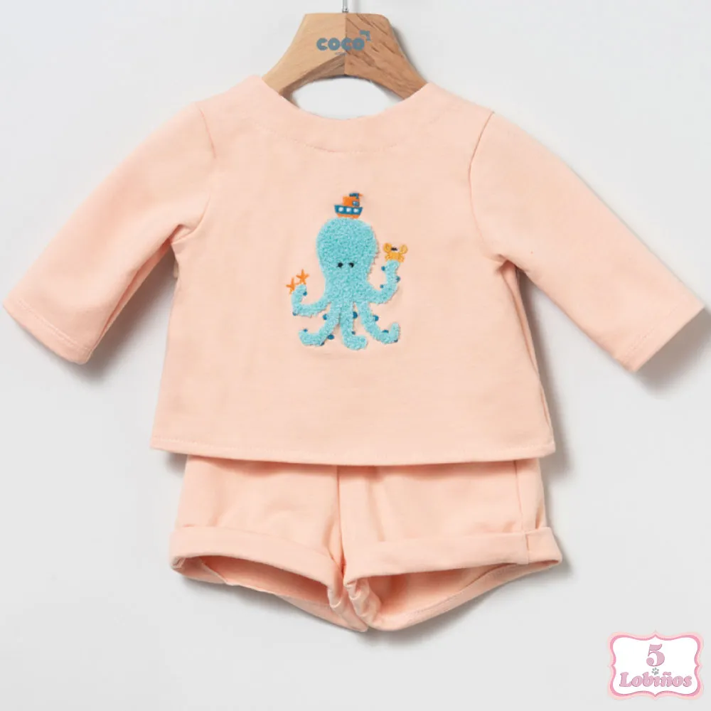 CONJUNTO BEBÉ NIÑA PULPO Coco Acqua