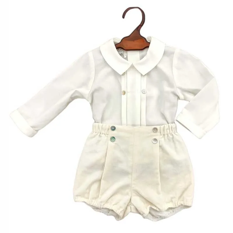 Conjunto bebé de blusa cruda y bombachito Paz Rodriguez