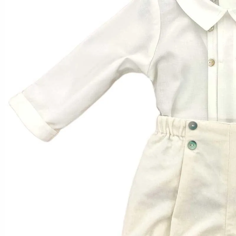 Conjunto bebé de blusa cruda y bombachito Paz Rodriguez