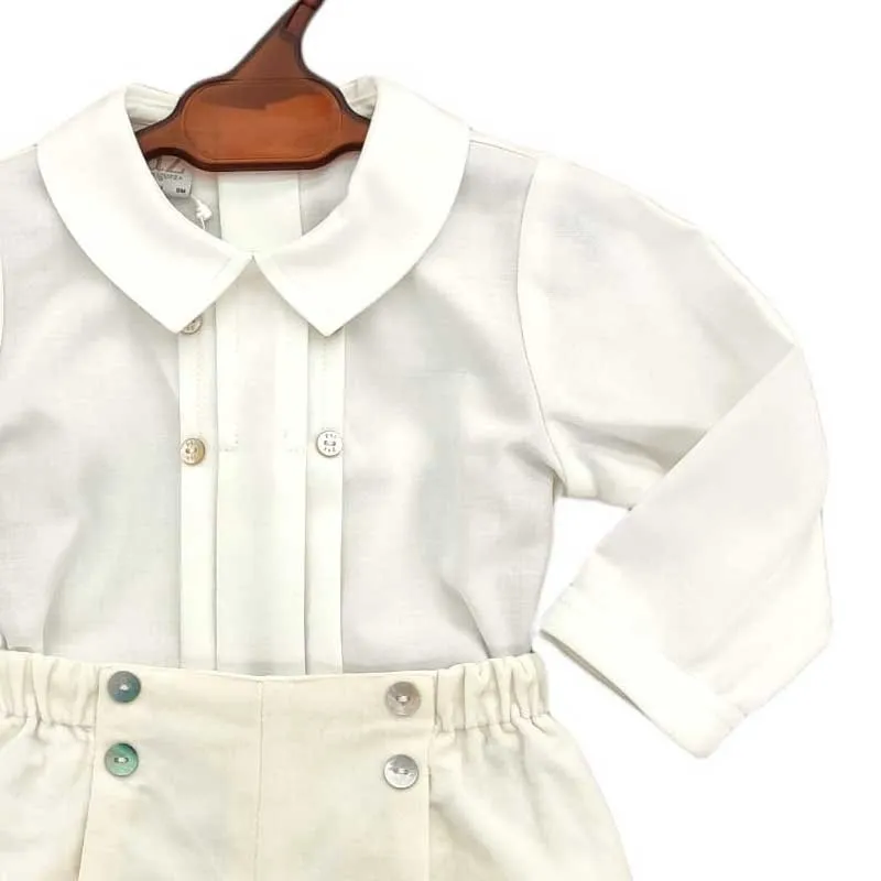 Conjunto bebé de blusa cruda y bombachito Paz Rodriguez