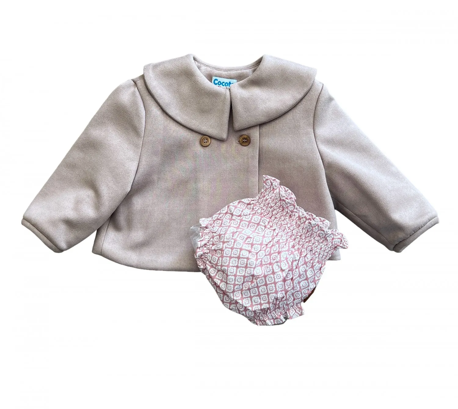 Conjunto bebé niña. Chaqueta y braguita